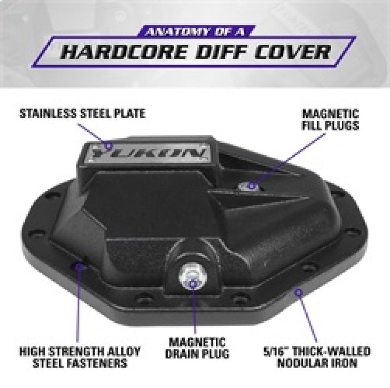 Yukon Gear Hardcore Nodular Iron Cover for Chrysler 9.25in Rear Differential Yukon Gear & Axle Diff Covers AXOPROS