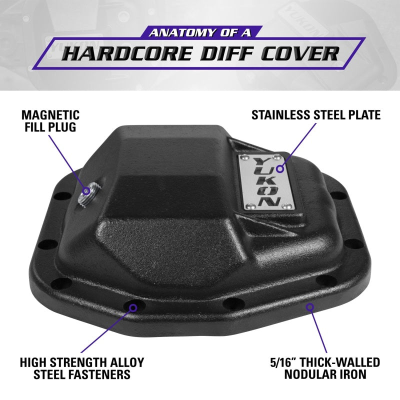 Yukon Gear Hardcore Rear Nodular Iron Cover for Jeep Wrangler JL Dana 44/220mm Yukon Gear & Axle Diff Covers AXOPROS