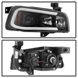 Spyder Dodge Charger 06-10 Projector Headlights - LED Light Bar - Black PRO-YD-DCH05V2-LB-BK SPYDER Headlights  AXOPROS