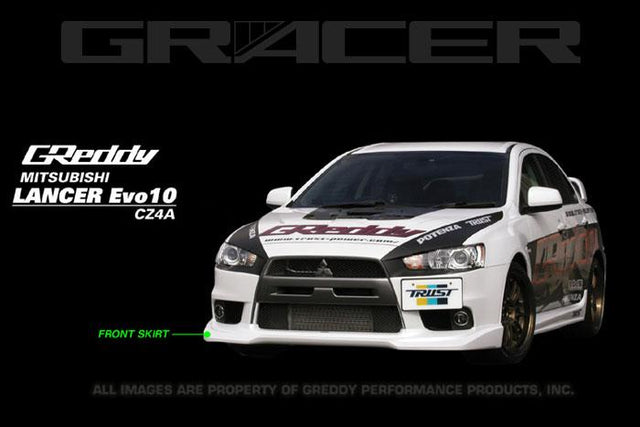 GReddy 08+ Mitsubishi Evolution X Urethane Front Lip Spoiler GReddy Spoilers  AXOPROS
