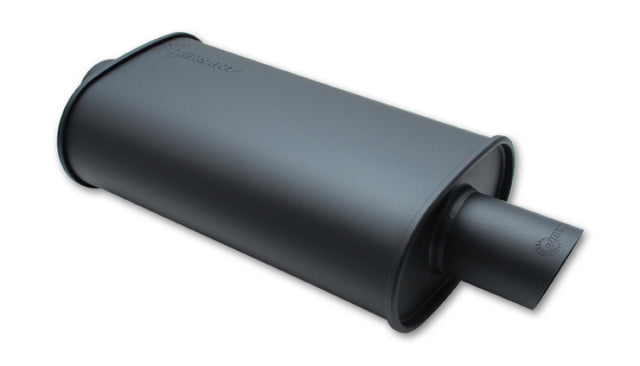 Vibrant StreetPower FLAT BLACK Oval Muffler with Single 3in Outlet - 3in inlet I.D. Vibrant Muffler  AXOPROS