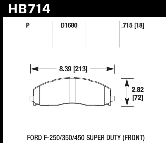 Hawk 2015 Ford F-250/350/450 Super Duty Front Brake Pads Hawk Performance Brake Pads - Performance  AXOPROS