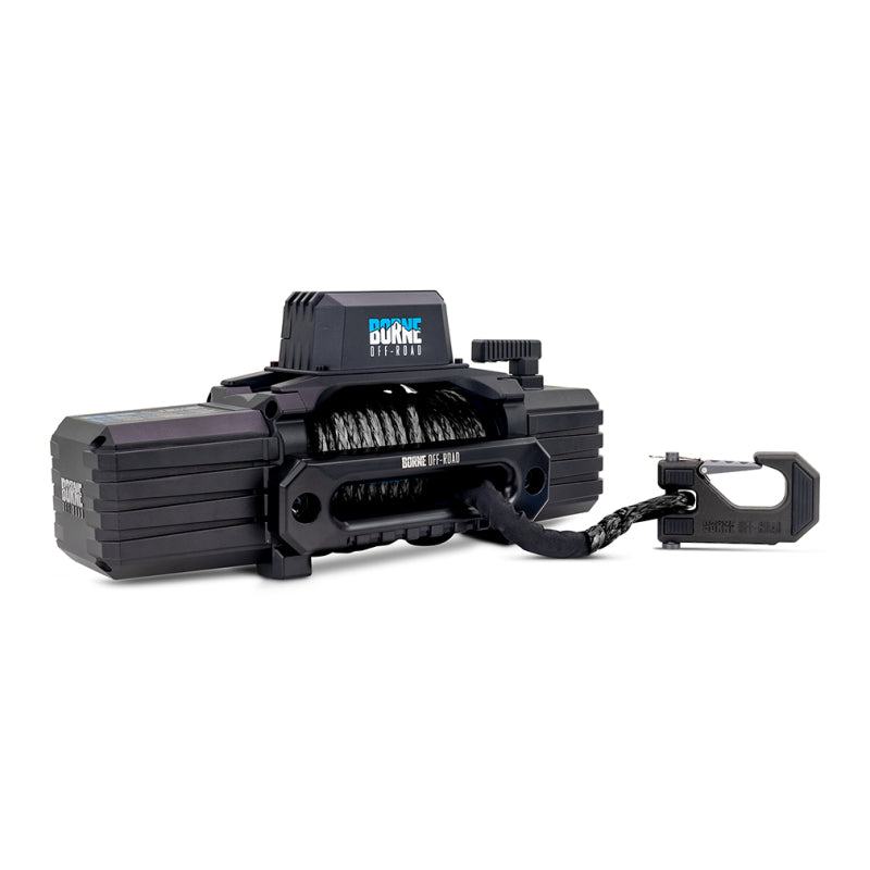 Borne Off-Road 10K Winch - Black Synthetic Rope Borne Off-Road Winches  AXOPROS