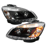 Spyder Mercedes Benz C-Class 08-11 Projector Headlights Halogen - DRL Blk PRO-YD-MBW20408-DRL-BK SPYDER Headlights  AXOPROS