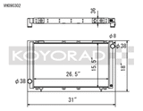 Koyo 91-94 Subaru Legacy 2.2L Turbo (MT) Radiator Koyo Radiators  AXOPROS