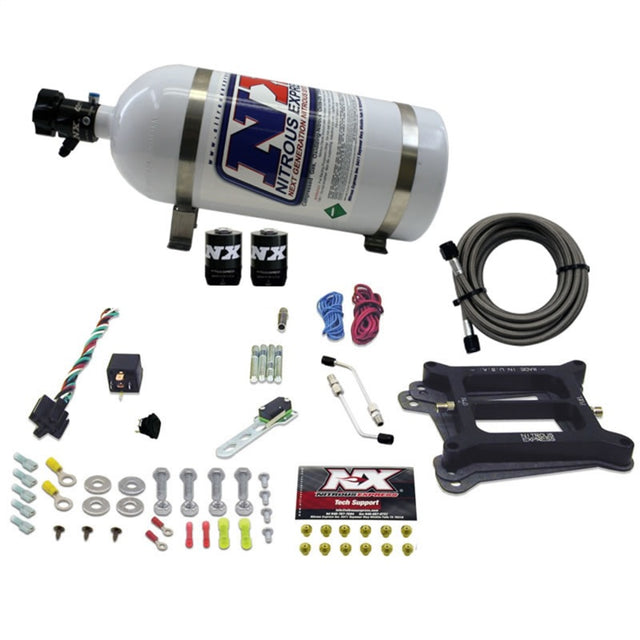 Nitrous Express Nitrous Express 4150 4-BBL/Gasoline Nitrous Kit (50-300HP) w/10lb Bottle Nitrous Systems aftermarket performance part