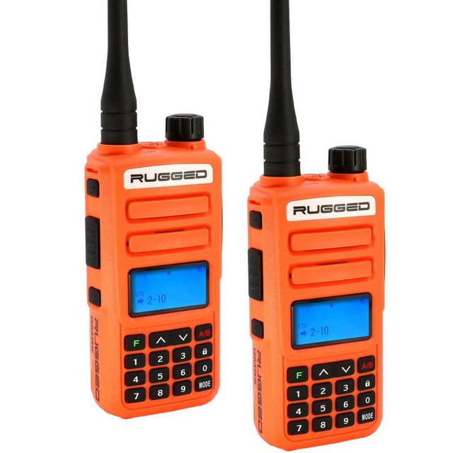 Rugged Radios 2 PACK - Rugged GMR2 PLUS - GMRS / FRS Two Way Handheld Radios Safety Orange Rugged Radios Radio Communications  AXOPROS