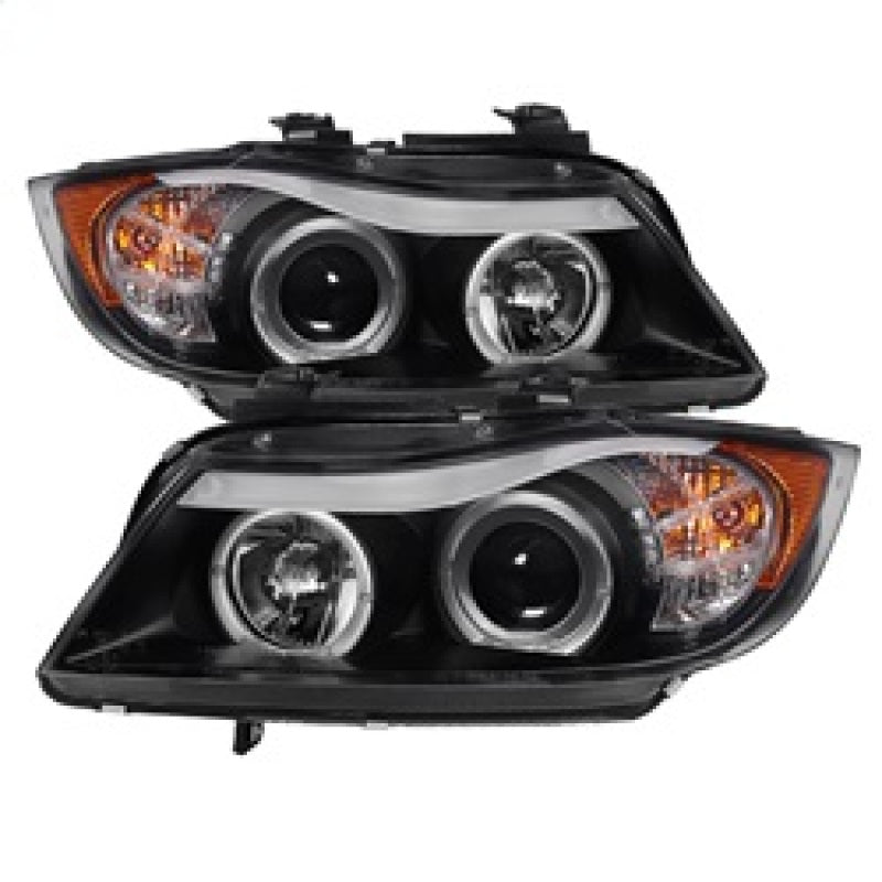 Spyder BMW E90 3-Series 06-08 Projector LED Halo Amber Reflctr Rplc Bulb Blk PRO-YD-BMWE9005-AM-BK SPYDER Headlights  AXOPROS