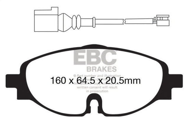 EBC 14+ Audi A3 1.8 Turbo Ultimax2 Front Brake Pads EBC Brake Pads - OE  AXOPROS