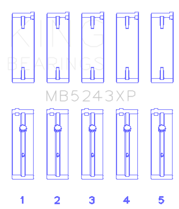 King Nissan SR20DE/DET (2.0L) Performance Main Bearing Set - Size +0.25mm King Engine Bearings Bearings  AXOPROS