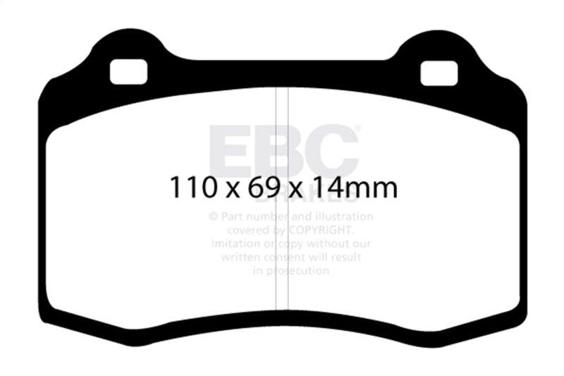 EBC 96-00 Lotus Esprit Turbo 2.0 Turbo GT3 Redstuff Front Brake Pads EBC Brake Pads - Performance  AXOPROS