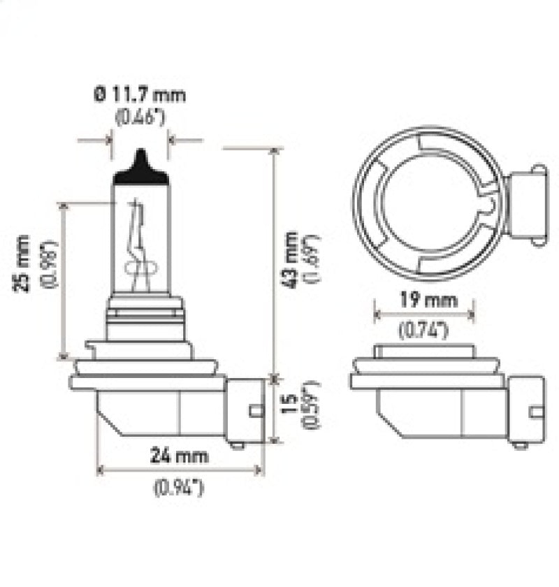 Hella H11 12V 55W Xenon White XB Bulb (Pair) Hella Driving Lights  AXOPROS