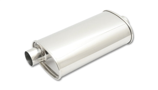 Vibrant StreetPower Oval Muff 5inx9in x 15in long Muff body 2.5in in I.D. x 2.5in out Offset-Center Vibrant Muffler  AXOPROS