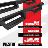 Westin 04-13 Chevy Silverado 1500 Crew Cab 2004-2013 HDX Drop Nerf Step Bars - Textured Black Westin Nerf Bars  AXOPROS