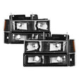 xTune Chevy Suburban 94-98 Headlights w/ Corner & Parking Lights 8pcs Black HD-JH-CCK88-AM-BK-SET SPYDER Headlights  AXOPROS