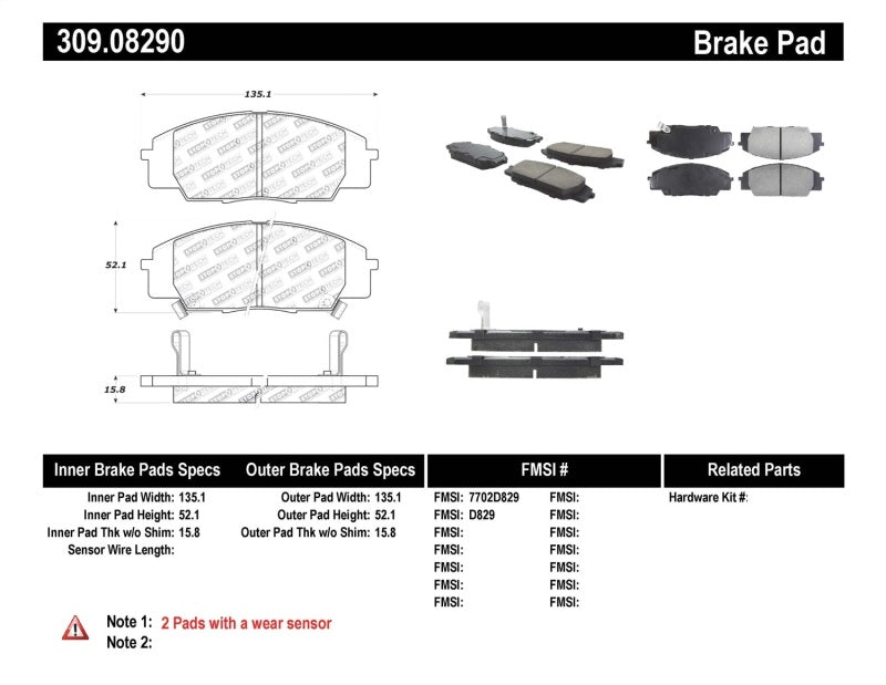 StopTech Performance 00-09 S2000/06+ Civic Si/02-06 RSX-S (non base) Front Brake Pads Stoptech Brake Pads - Performance  AXOPROS