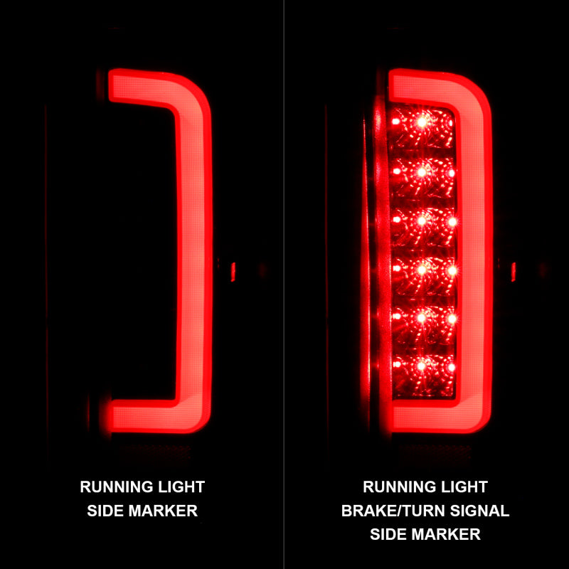 ANZO 1987-1996 Ford F-150 LED Taillights Black Housing Clear Lens (Pair) ANZO Tail Lights  AXOPROS