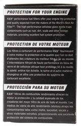 K&N Cellulose Media Fuel Filter 1.688in OD x 3.813in L K&N Engineering Fuel Filters  AXOPROS