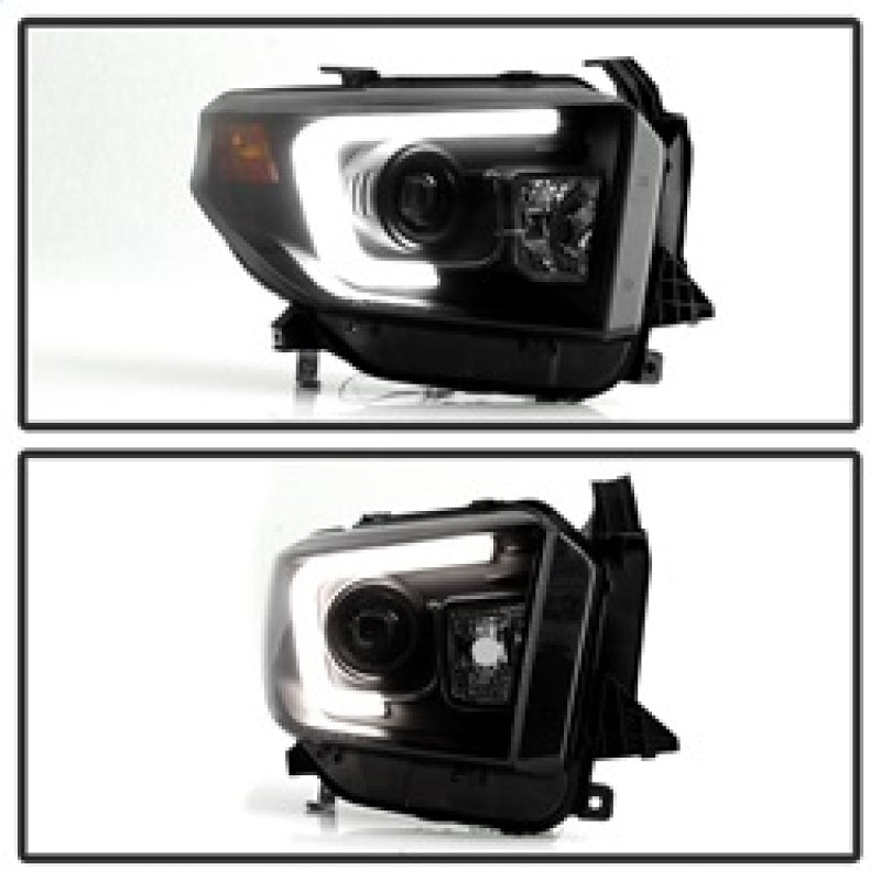 Spyder Toyota Tundra 2014-2016 Projector Headlights Light Bar DRL Black Smoke PRO-YD-TTU14-DRL-BSM SPYDER Headlights  AXOPROS