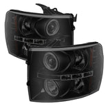 Spyder Chevy Silverado 1500/2500 07-13 Projector Headlights LED Halo LED Blk Smke PRO-YD-CS07-HL-BSM SPYDER Headlights  AXOPROS