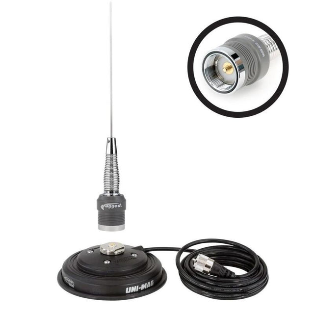 Rugged Radios VHF 1/2 Wave No Ground Plane (NGP) Antenna Kit with Magnetic Mount Rugged Radios Antennas  AXOPROS