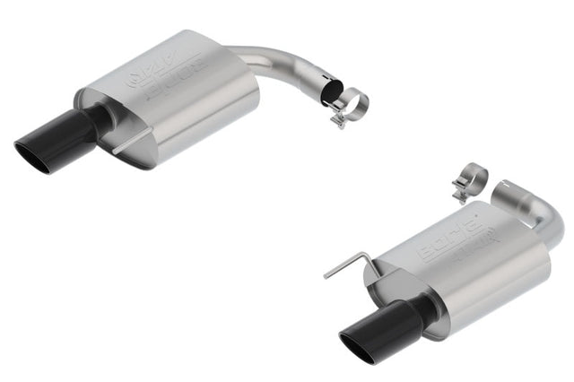 Borla Atak S Rear Section 15-17 Ford Mustang GT 5.0L V8 MT/AT 2.5in pipe 4in tip (Black Chrome) Borla Catback  AXOPROS