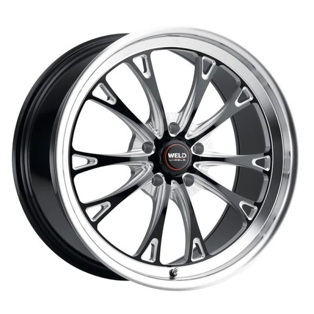 Weld Weld 17x10 / 5x114.3 / ET +49 Belmont Drag S157 Wheel - Gloss Black W/ Milled Spokes Wheels - Cast aftermarket performance part