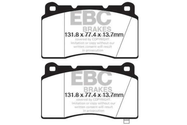 EBC 09+ Hyundai Genesis Coupe 2.0 Turbo (Brembo) Redstuff Front Brake Pads EBC Brake Pads - Performance  AXOPROS