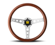 Momo Indy Steering Wheel 350 mm - Magoany Wood/Brshd Spokes MOMO Steering Wheels  AXOPROS