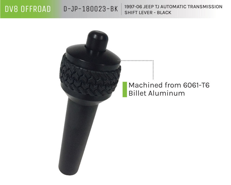DV8 Offroad 1997-06 Jeep TJ Auto Shift Lever Black DV8 Offroad Shift Knobs  AXOPROS