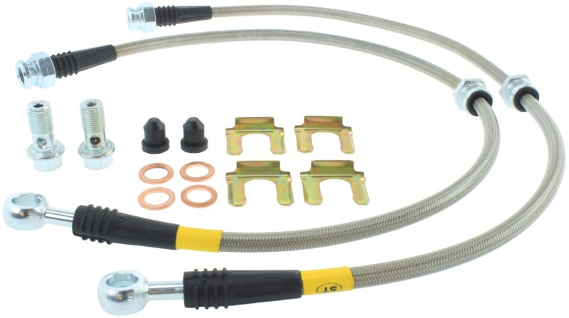 StopTech 95-99 Mitsubishi Eclipse Stainless Steel Front Brake Lines Stoptech Brake Line Kits  AXOPROS