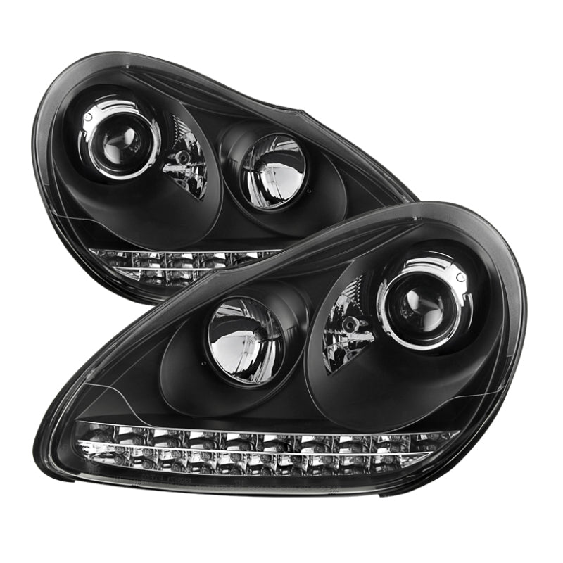 Spyder Porsche Cayenne 03-06 Projector Xenon/HID Model- DRL LED Blk PRO-YD-PCAY03-HID-DRL-BK SPYDER Headlights  AXOPROS