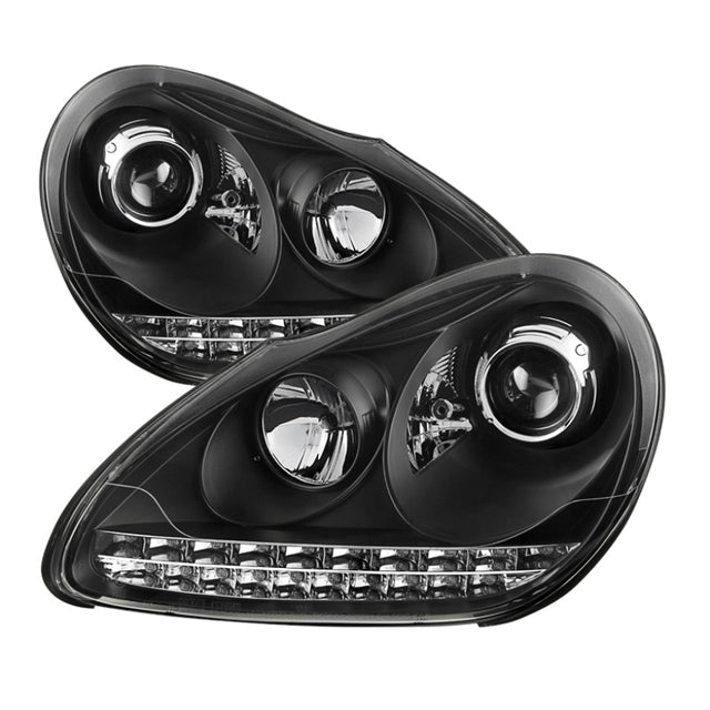 Spyder Porsche Cayenne 03-06 Projector Xenon/HID Model- DRL LED Blk PRO-YD-PCAY03-HID-DRL-BK SPYDER Headlights  AXOPROS