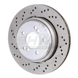 SHW 06-08 BMW Z4 3.2L Left Rear Cross-Drilled Lightweight Brake Rotor (34212282303) SHW Performance Brake Rotors - Drilled  AXOPROS
