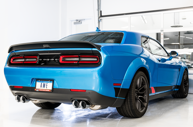 AWE Tuning 2015+ Dodge Challenger 6.4L/6.2L Non-Resonated Touring Edition Exhaust - Quad Silver Tips AWE Tuning Catback  AXOPROS