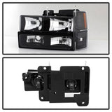 xTune Chevy Suburban 94-98 Headlights w/ Corner & Parking Lights 8pcs Black HD-JH-CCK88-AM-BK-SET SPYDER Headlights  AXOPROS