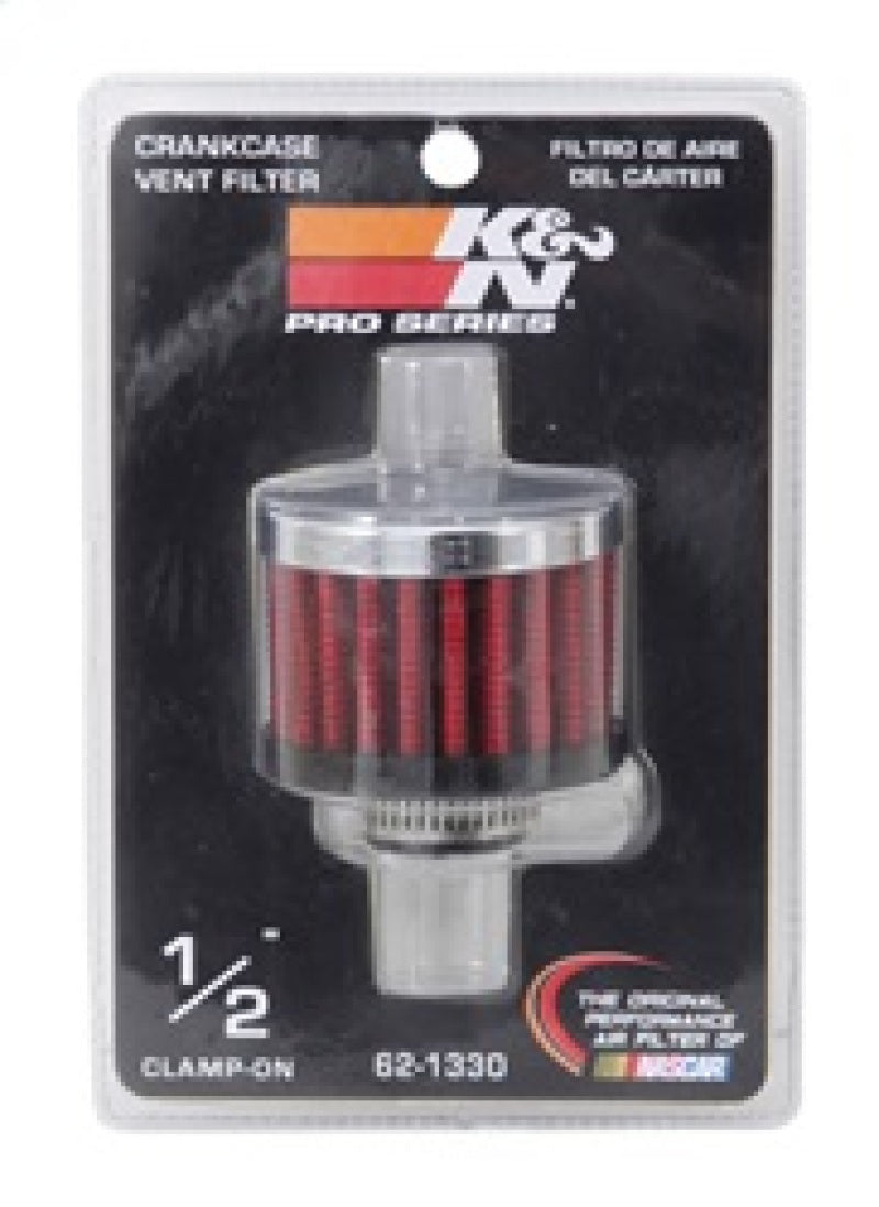 K&N Clamp On Rubber Base Crankcase Vent Filter 0.5in Flange ID 2in OD 1.5in Height K&N Engineering Air Filters - Universal Fit  AXOPROS