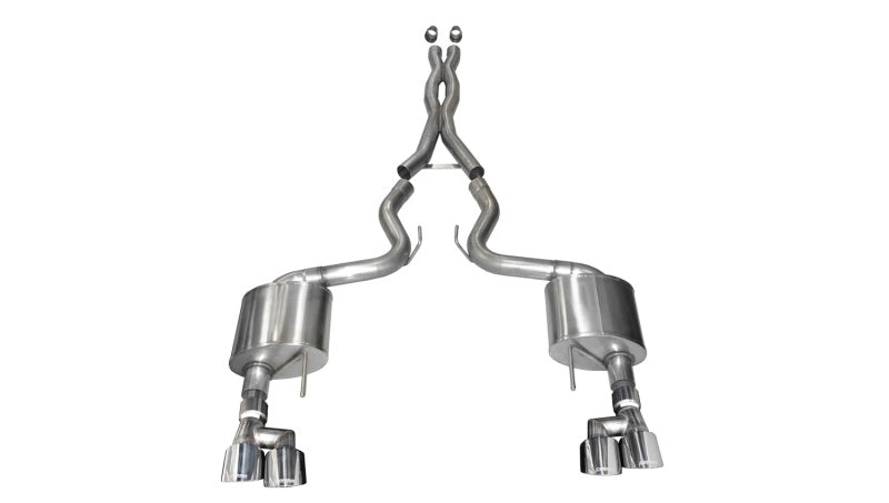 Corsa 2018-2023 Ford Mustang V8 5.0L 3in Cat-Back Dual Rear Exit w/ 4in Polished Pro-Series Tips CORSA Performance Catback  AXOPROS