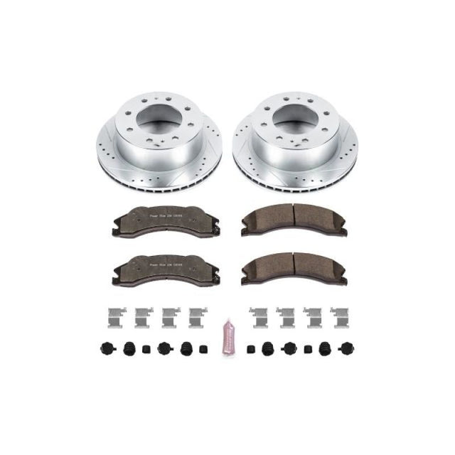 PowerStop Power Stop 11-20 GMC Sierra 3500 HD Rear Z36 Truck & Tow Brake Kit Brake Rotors - Slot & Drilled aftermarket performance part