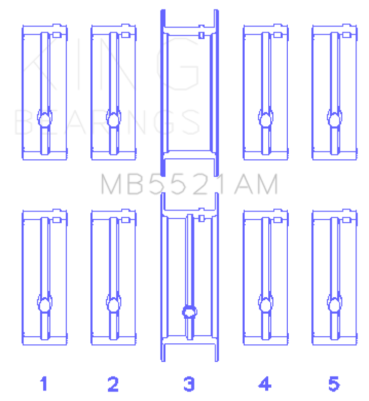 King Chrysler 2.2L Main Bearing Set King Engine Bearings Bearings  AXOPROS