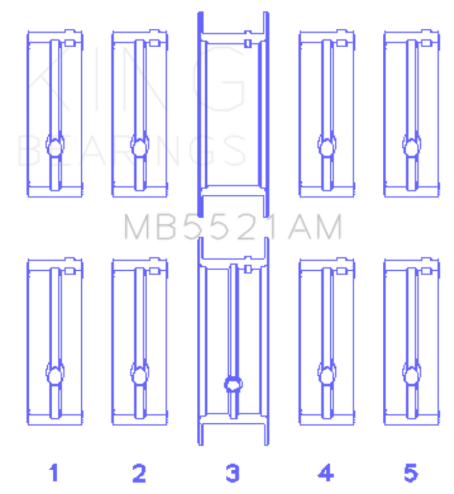 King Chrysler 2.2L Main Bearing Set King Engine Bearings Bearings  AXOPROS