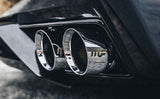 MagnaFlow Axle-Back, SS, 3in, Quad Split Rear 3.5 Tips 2015 Dodge Challenger incl SRT Hellcat Magnaflow Catback  AXOPROS