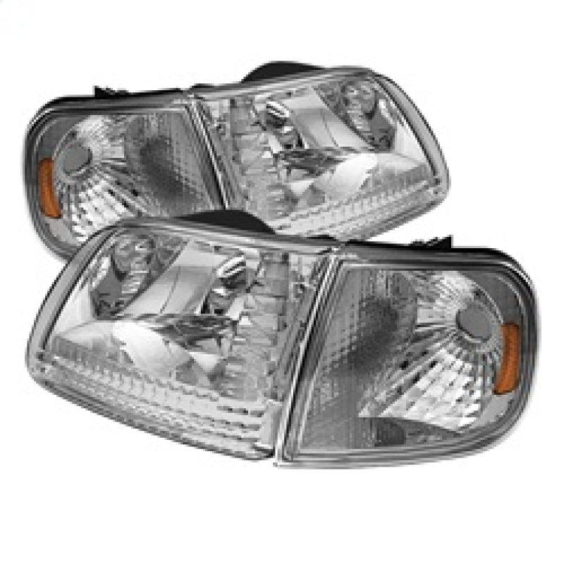 Xtune Ford F150 97-03 / Expedition 97-02 Crystal Headlights w/Corner Chrome HD-JH-FF15097-SET-AM-C SPYDER Headlights  AXOPROS