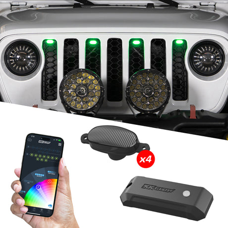 XKGLOW XK Glow XKmax Pre-Runner Style RGBW LED Grill Pods - 4pc Light Accessories and Wiring aftermarket performance part