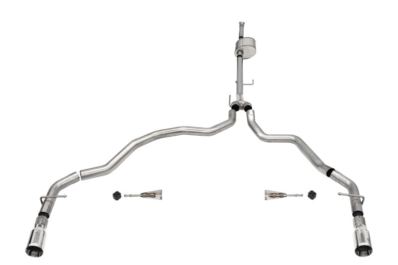 Corsa 2021-2024 Ford F-150 SuperCab/6.5in Bed 5.0L V8 Xtreme Cat-Back Dual Rear Exit-Polished CORSA Performance Catback  AXOPROS