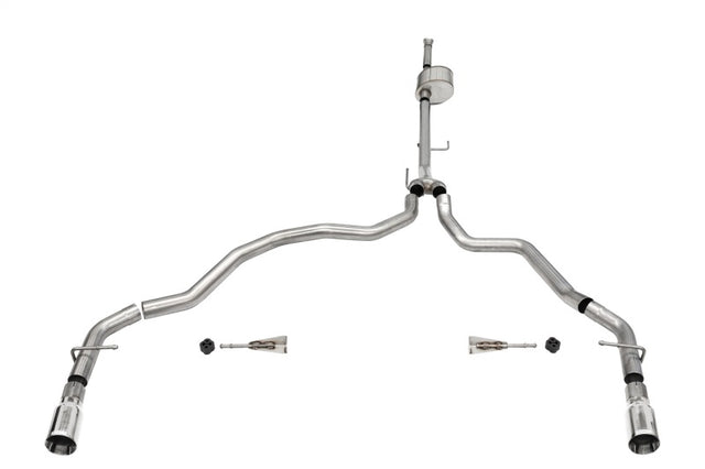 Corsa 2021-2024 Ford F-150 SuperCab/6.5in Bed 5.0L V8 Xtreme Cat-Back Dual Rear Exit-Polished CORSA Performance Catback  AXOPROS