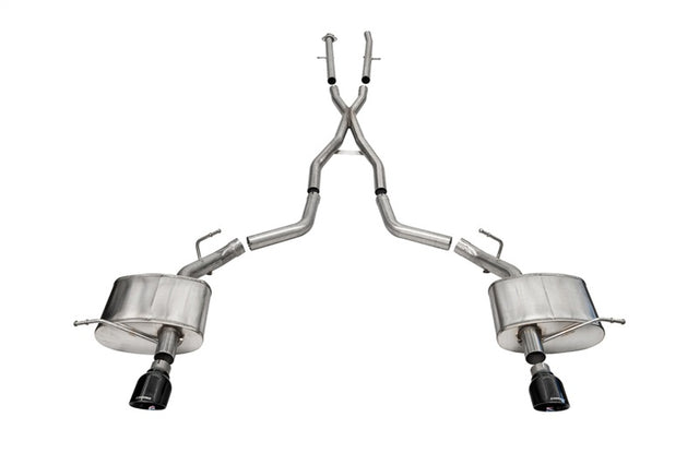 Corsa 2011-2025 Dodge Durango Xtreme 2.5in Cat-Back Dual Rear Exit w/ Single 4.5in Black PVD Tips CORSA Performance Catback  AXOPROS