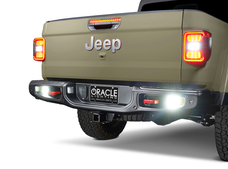 Oracle Jeep Gladiator JT Rear Bumper LED Reverse Lights w/ Plug & Play Harness - 6000K ORACLE Lighting Tail Lights  AXOPROS