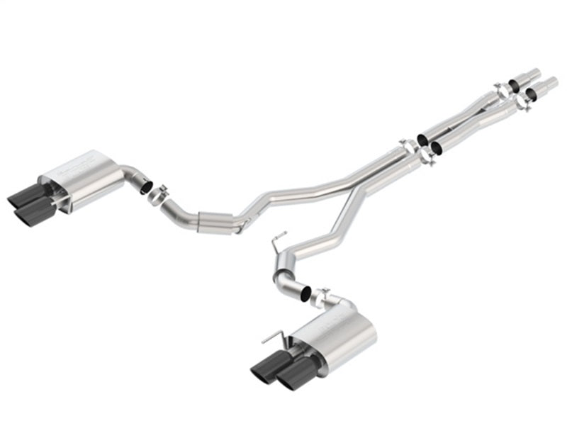 Borla 2018 Ford Mustang GT (A/T / M/T) 3in S-Type Catback Exhaust w/o Valves w/ Black Chrome Tips Borla Catback  AXOPROS