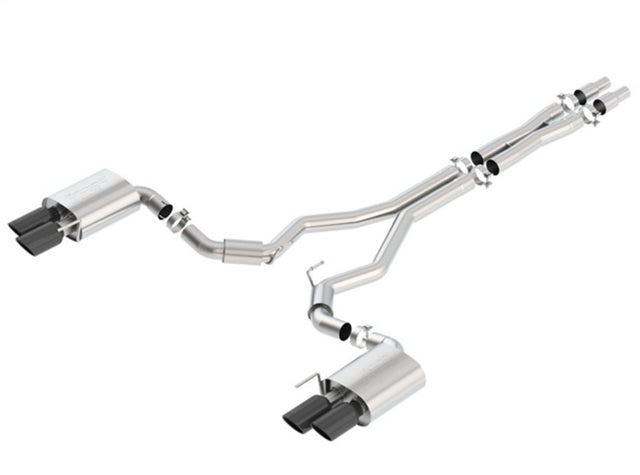 Borla 2018 Ford Mustang GT (A/T / M/T) 3in S-Type Catback Exhaust w/o Valves w/ Black Chrome Tips Borla Catback  AXOPROS